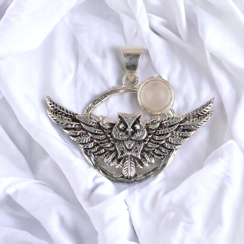 Natural Gemstone 925 Solid Silver Designer Jewelry Pendant 1.48" Christmas Gift CP-17