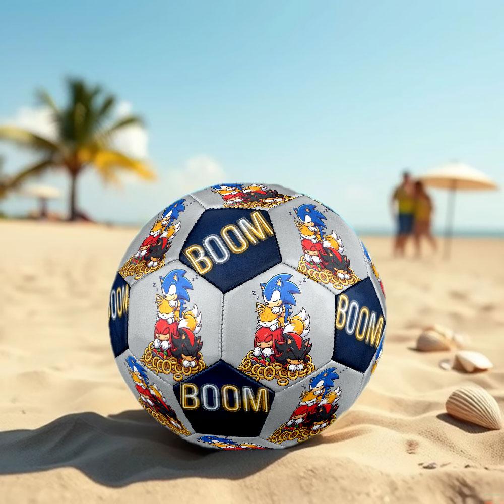 1pc Sonic the Hedgehog Soccer Ball Size 5 Indoor Soccer Ball Fashion Colorful Backyard Game - Great For Sports Fans Gift HE53