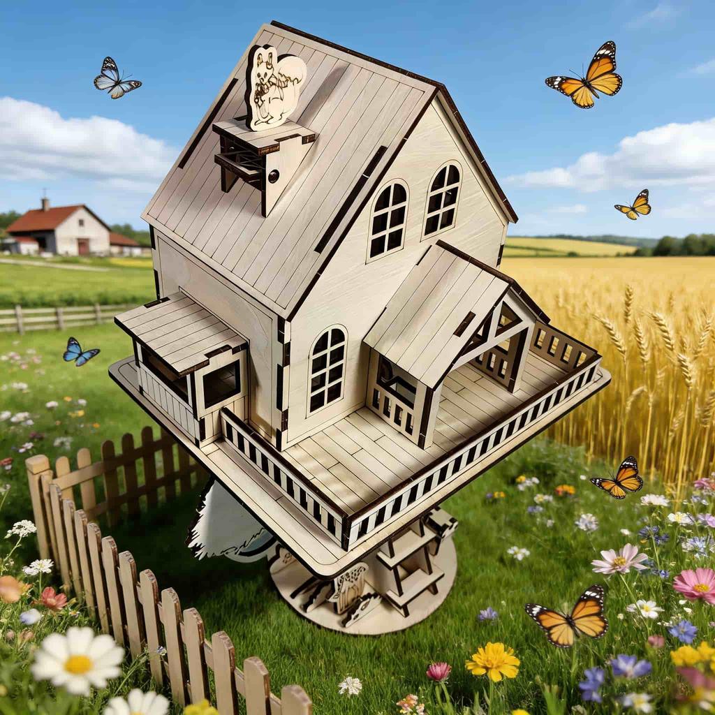 Treehouse 3D Wooden Puzzle Scale Miniature DO-IT-YOURSELF Miniature Kit Handcrafted Present Home Decor Assembly Toy