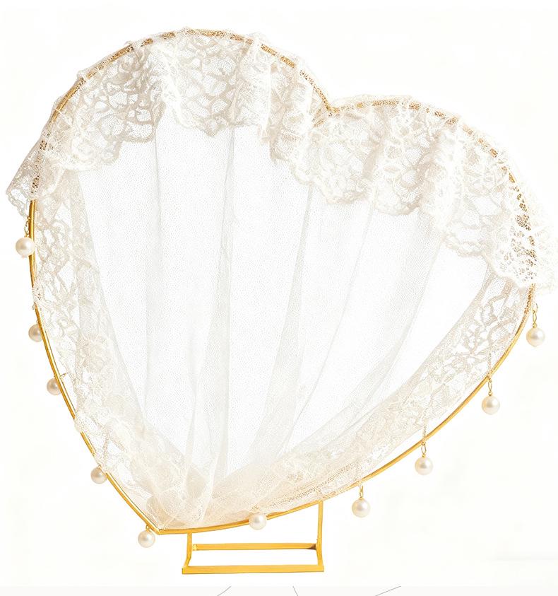 7.2FT Herzförmiger Hintergrundständer für Hochzeiten & Partys - Schmiedeeisen Ballonbogen