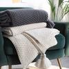 Nordic-Inspired Sofa Cover - Ideal for Office Naps, with Fringed Knit Ball Wool for Leisure AC Use