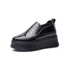 Scarpe basse in pelle primavera e autunno nuova moda suola spessa rialzanti Mori Lefu trend versatili a pedale unico casual scarpe singole
