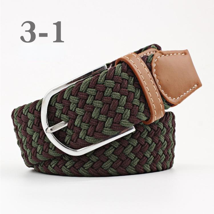 2026 New Fashion High Quality Explosive Women's Canvas Belt Men's Elastic Belt Casual Stretch Woven Pin Buckle Belt