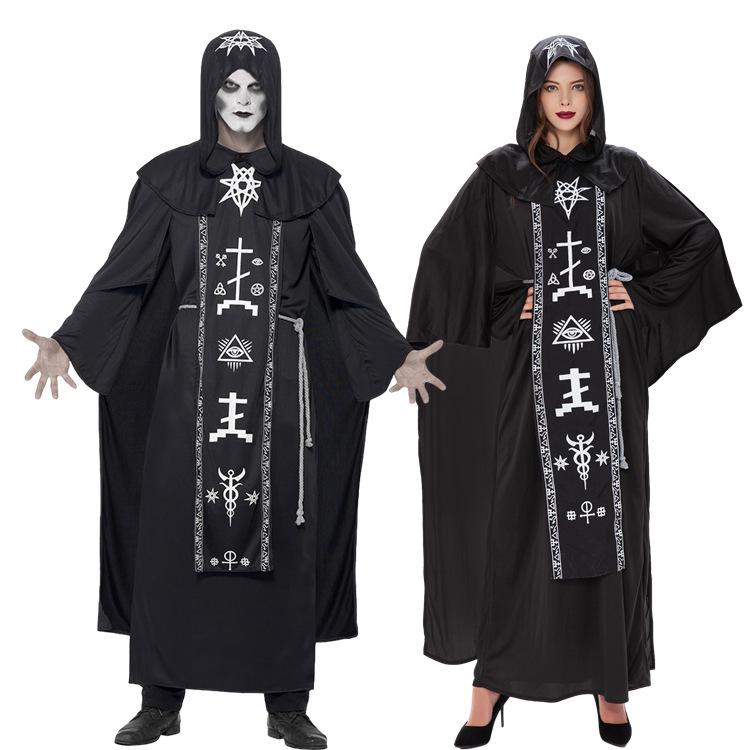 Unisex Zauberer- & Hexenkostüm Robe - Halloween Zauberer- & Vampir-Outfit