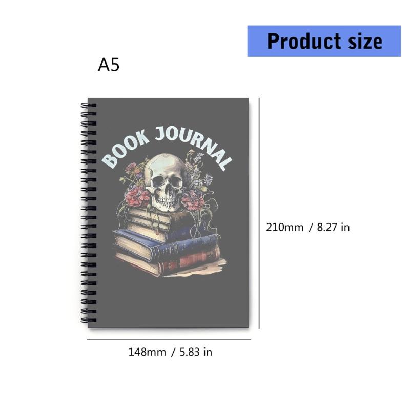 Halloween Journal Leseverfolgungsnotizbuch Tragbarer Twin-Coil-Bindungsplaner Notizblöcke für die tägliche Planung 148x210mm