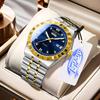 Men'S Watch Stainless Steel Waterproof Non-Mechanical Luminous Calendar Fashion Steel Belt Watch