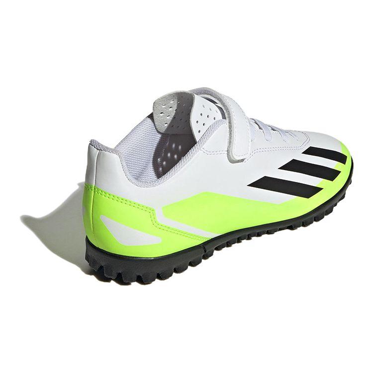 Adidas X Crazyfast.4 Hook-And-Loop Artificial Turf Non-Slip Low-Top Soccer Shoes Kids Soccer Shoes White Yellow Black IE1592
