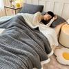 Soft Plush Throw Blanket Sofa Bed Office Nap Winter Warm Fleece Double-Sided Microfiber Velvet