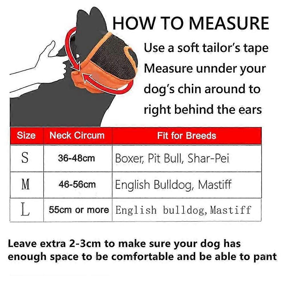 S Blackshort Snout Dog Muzzle Bulldog Muzzle, Stop Dog For Biting Barking Chewing, Adjustableshort Mouth Dog Anti-bite Anti-eating Mask Pet Supplies