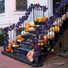 Light-Up Maple Leaf Vine Halloween Door Hanger and Outdoor Stairway Ornament