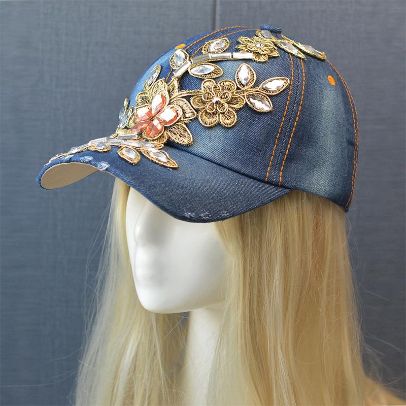 

Новая бейсболка от Heavy Industry женская летняя солнцезащитная кепка с козырьком кепка с пиком джинсовая с пайетками и стразами повседневная универсальная шляпа Adjustable темно-синий
