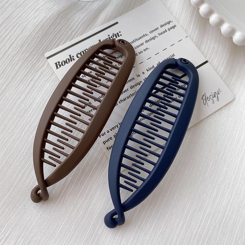 Japanese & Korean Fishtail Banana Clip - Vertical Updo Hair Accessory for Thick Hair