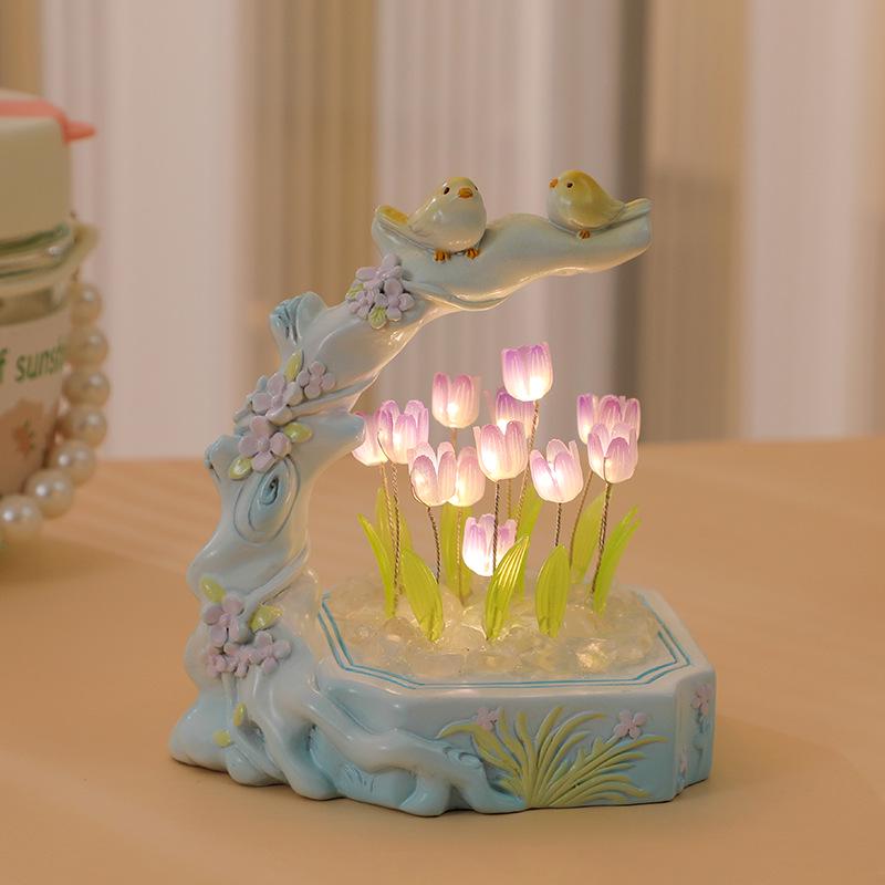 Tulip Night Light DIY Handmade Birthday Gift for Girls & Best Friends – Elegant Qixi Present for Girlfriend