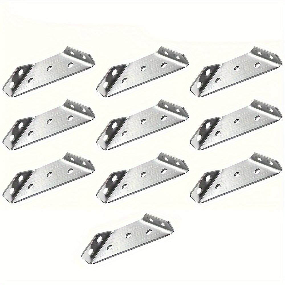 10/20/40pcs Heavy Duty Stainless Steel Corner Brace 90 Degree Angle Bracket for Furniture Wood Frame Reinforcement Silver