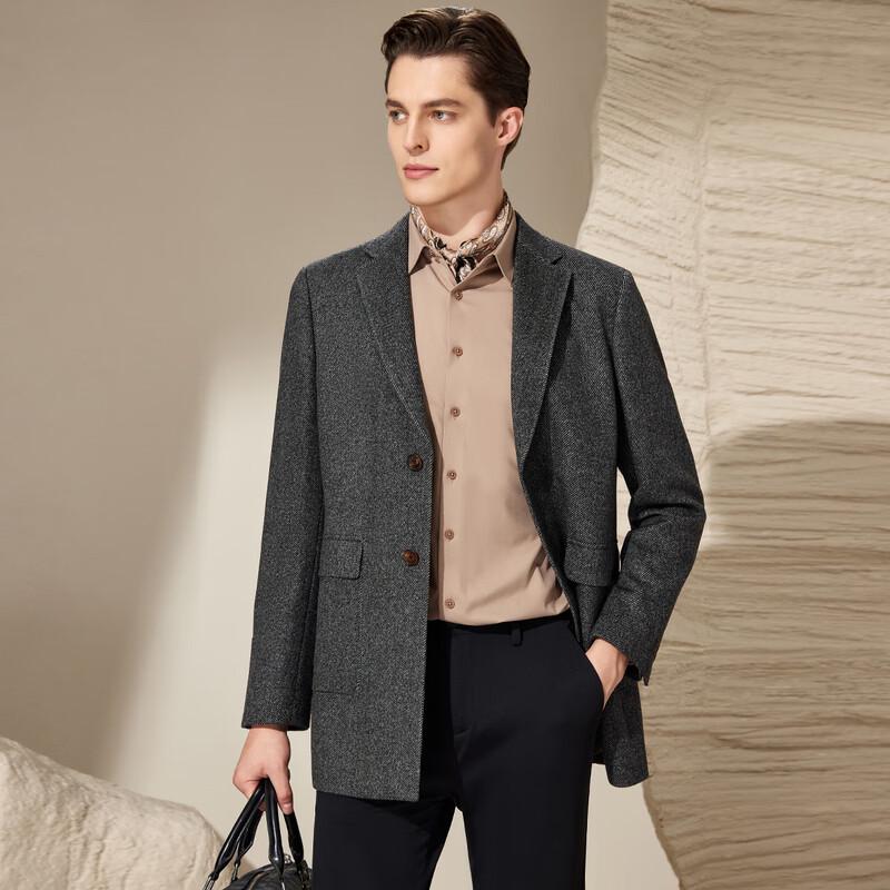 Antonio Men's Cashmere & Wool Herringbone Mid-Length Overcoat