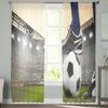 Gymnasium Soccer Court Balls Football Sheer Drapes for Living Room Bedroom Decoration Window s Morning Curtain