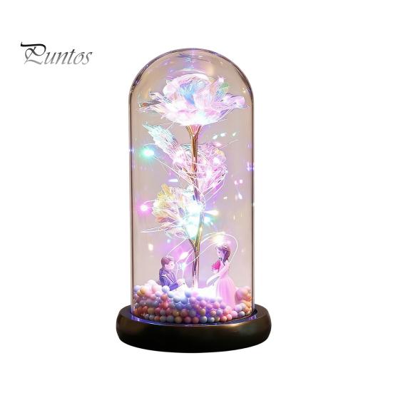 No Maintenance Flower Gift Rose Gifts for Her Mom Wife Grandma Light Up Eternal Lasting in A Dome Romantic Anniversary Birthday Valentine's