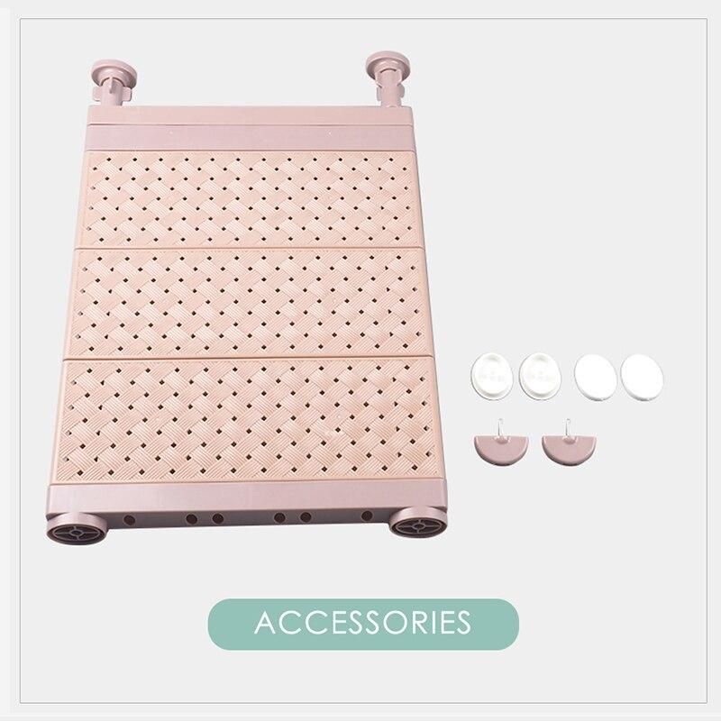 Regulowany organizer półka do przechowywania plastikowy stojak szafa półka do przechowywania DIY oszczędność miejsca półki na szafę uchwyt szafki kuchennej