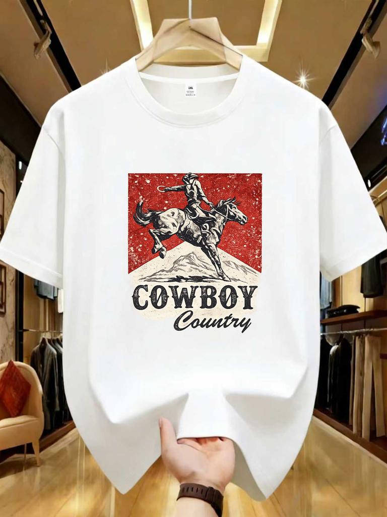 WDS0165Plus Size Unisexs Crew Neck Casual Short Sleeve TShirt Stretch Half Sleeve with Trendy Print