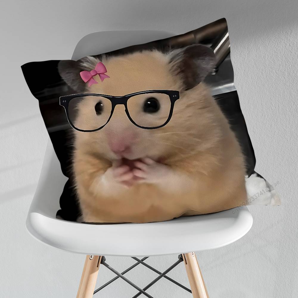 Hamster Lustig Traurig Meme Kissen über Wohnzimmer Sofa Kissenbezug Heimdekoration Schlafzimmer Zimmer Bett Kissenbezug