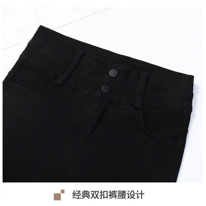 High Waist Plus Size Denim Jeans Women Fleece Lined Thick Stretch Skinny Pants Mid-Rise Slim Fit