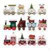 christmas Wooden Train Ornament, Decoration, Xmas Desktop Trains Ornaments, for Indoor,