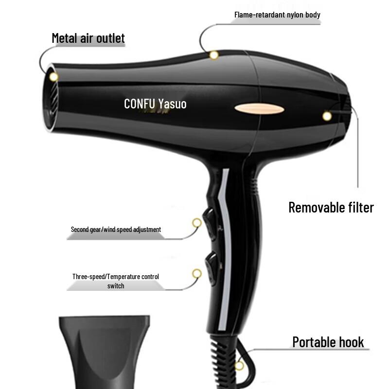 CONFU Professional 2300W Hair Dryer KF8958 CN plug (adapter included)