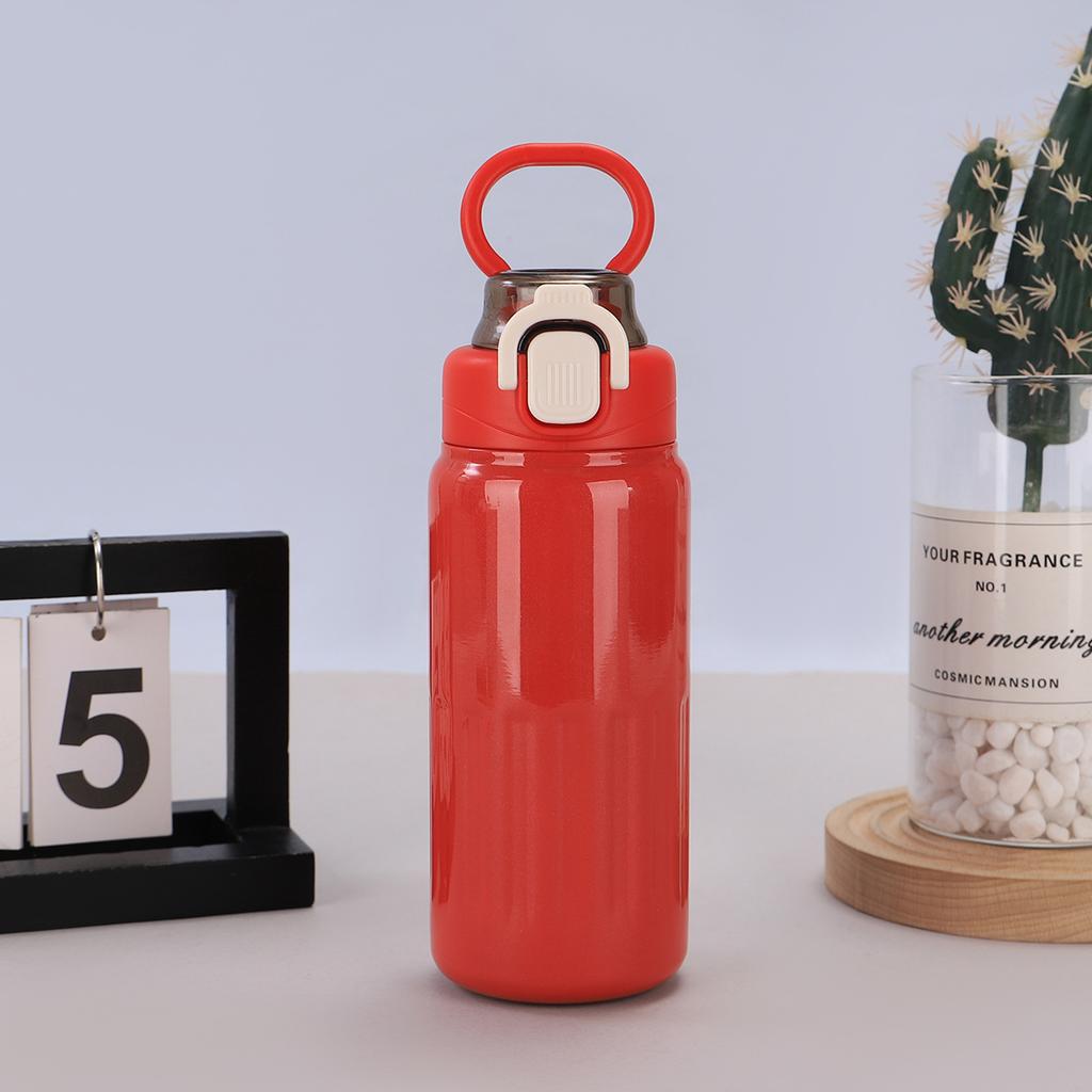 High-value double drinking cup 316 stainless steel double-layer vacuum straw thermos cup will carry a ring sports kettle