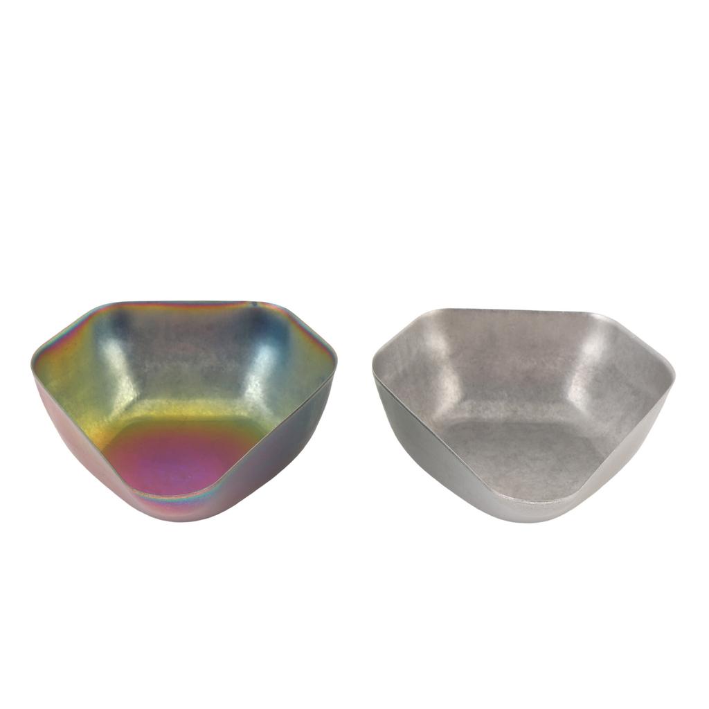 2PCS Coffee Bean Dosing Cup Stainless Steel Coffee Bean Weighing Tray Coffee Powder Spoon Colorful and Retro Color