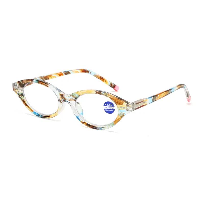

Эллиптическая оправа Женские очки для чтения Красочная цветочная оправа для очков Удобные изогнутые дужки очков Легкие в носке 4