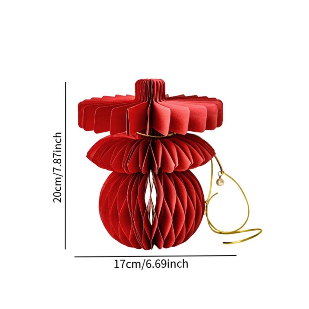 Chinese New Year Decoration Lantern Red Paper Hanging Ornaments Spring Festival Table Centerpiece for Restaurant Bedroom Events