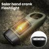 Hand Crank Solar Powered Flashlight Super Bright Compact Size Portable Emergency Rechargeable LED Flashlight Camping Gear