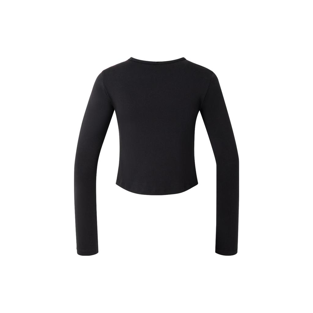 Adidas Alphabet Stripe Print Long Sleeve Sports T-Shirt Women Tops Black IX5644