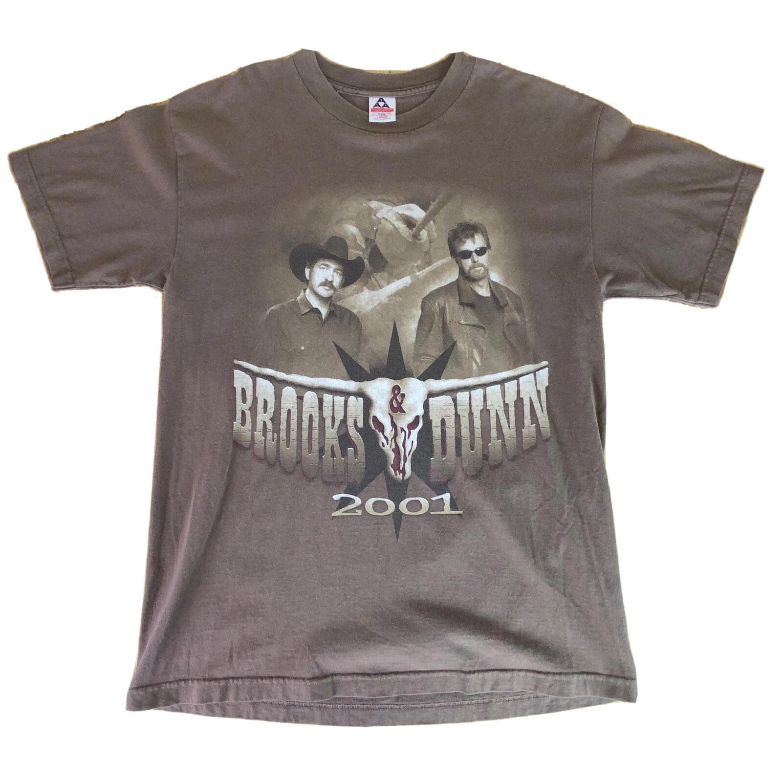 Brooks and Dunn 2001 Country Concert T Shirt Mens Large Brown Double Sided 4XL