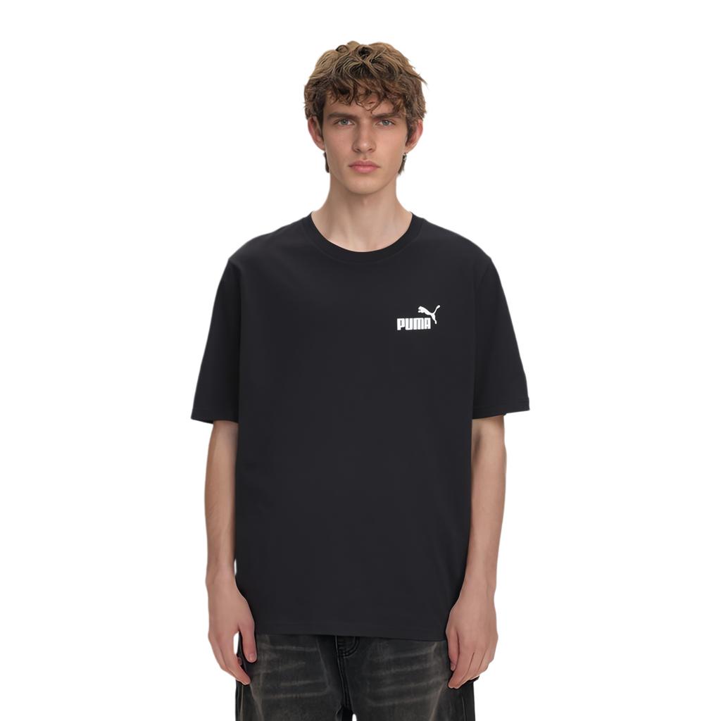 Puma Logo Casual Cotton Crew Neck T-Shirt Men Tops Black 683484-01