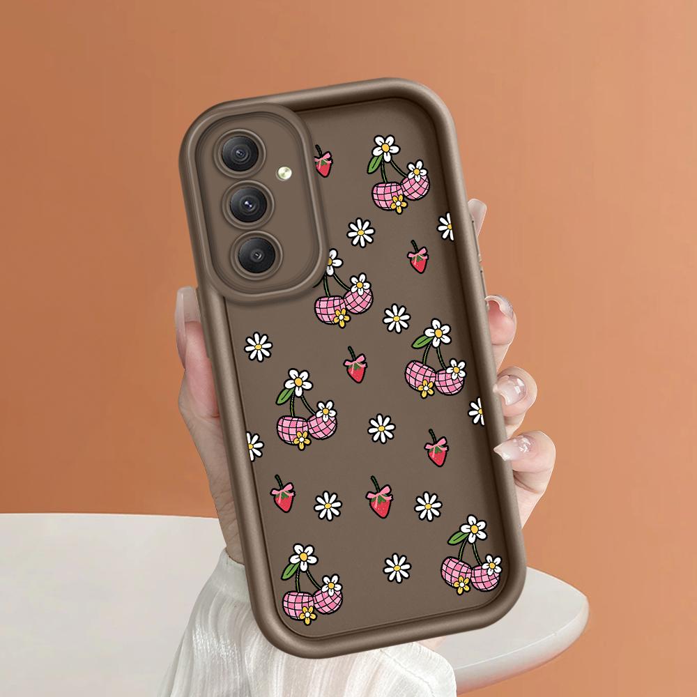 Mäkký silikónový štvorcový rebrík so vzorom tlače Kryt telefónu s úplným krytom na fotoaparát Gumené puzdro odolné voči nárazom pre Samsung