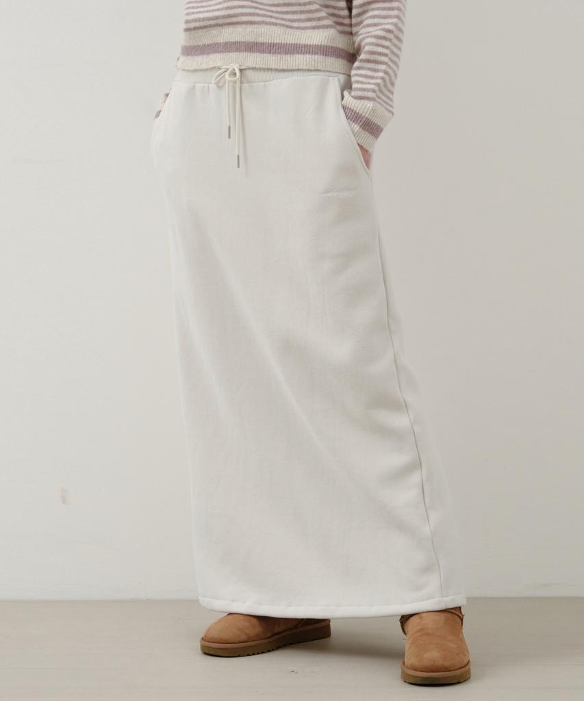 Wednesday Oasis For Woman Warm-Up Basic Fleece-Lined Long Skirt_Light Beige(W25-Sk04)