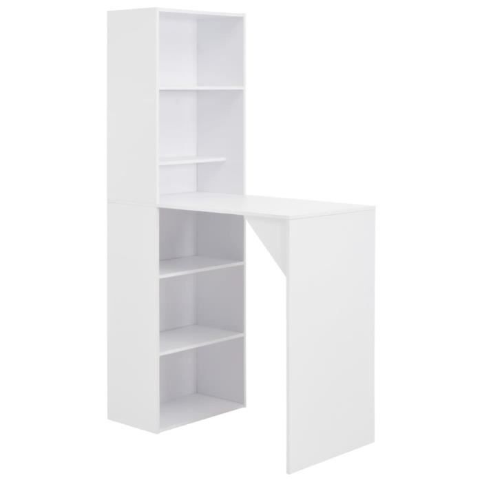 Table de bar - VIDAXL - Blanc - Contemporain - Design - Armoire de rangement
