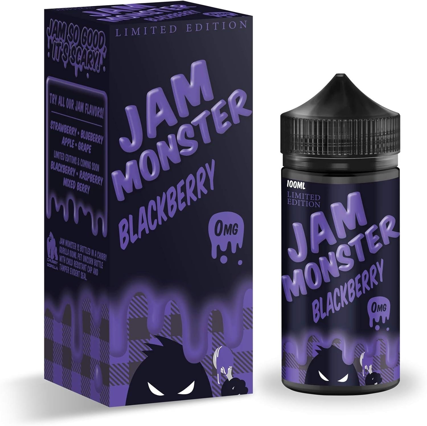 

Жидкость для электронных сигарет JAM MONSTER VAPE, без никотина (ЕЖЕВИКА, 100мл)