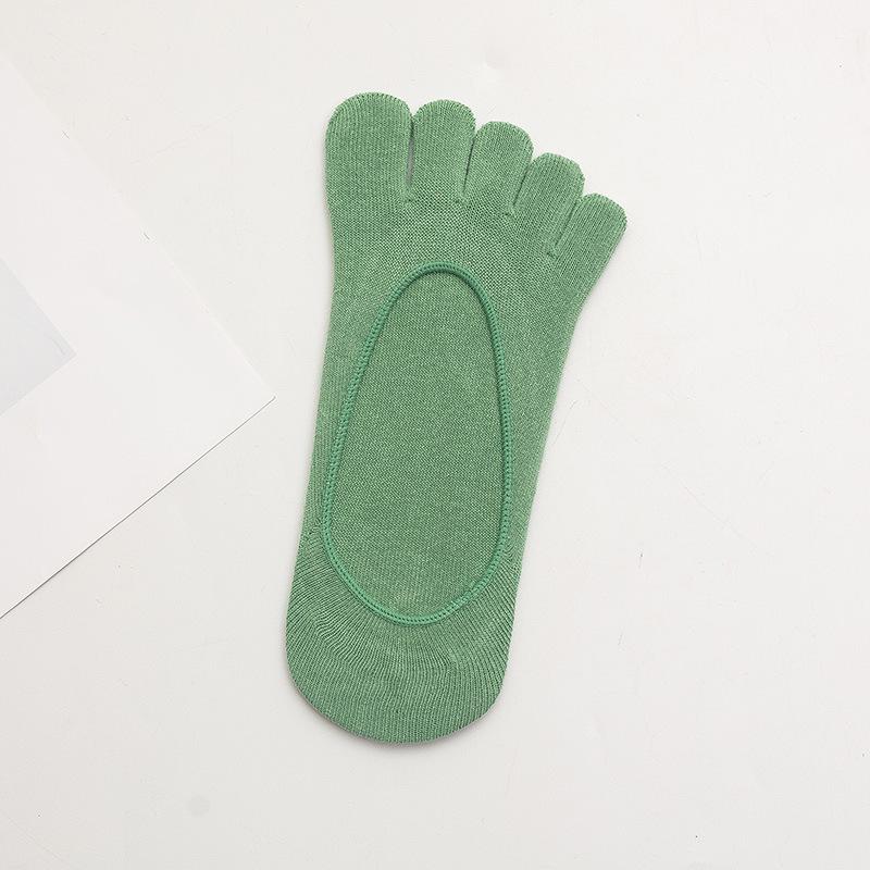Women's Summer Candy Color Five-Toe Low-Cut Non-Slip Cotton Socks - Absorbent & Breathable