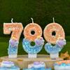 Sequin Cat Paw Dog Paw Digital Birthday Candle Cake Party Decoration First Birthday Celebration
