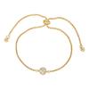 2025 Niche Design Crystal Bracelets for Women, Adjustable CZ Zirconia Tennis Bracelet with Circle Charm, Sliding Chain