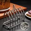 Toast Rack Stainless Steel 6 Slice Slot Breakfast Toast Bread Rack Holder with Handle for Kitchen Bakery