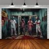 2D Flat Banner, 1 Piece - Halloween Party Banner for Terrifying Hospital - Indoor and Outdoor Durable Polyester fabricDJH