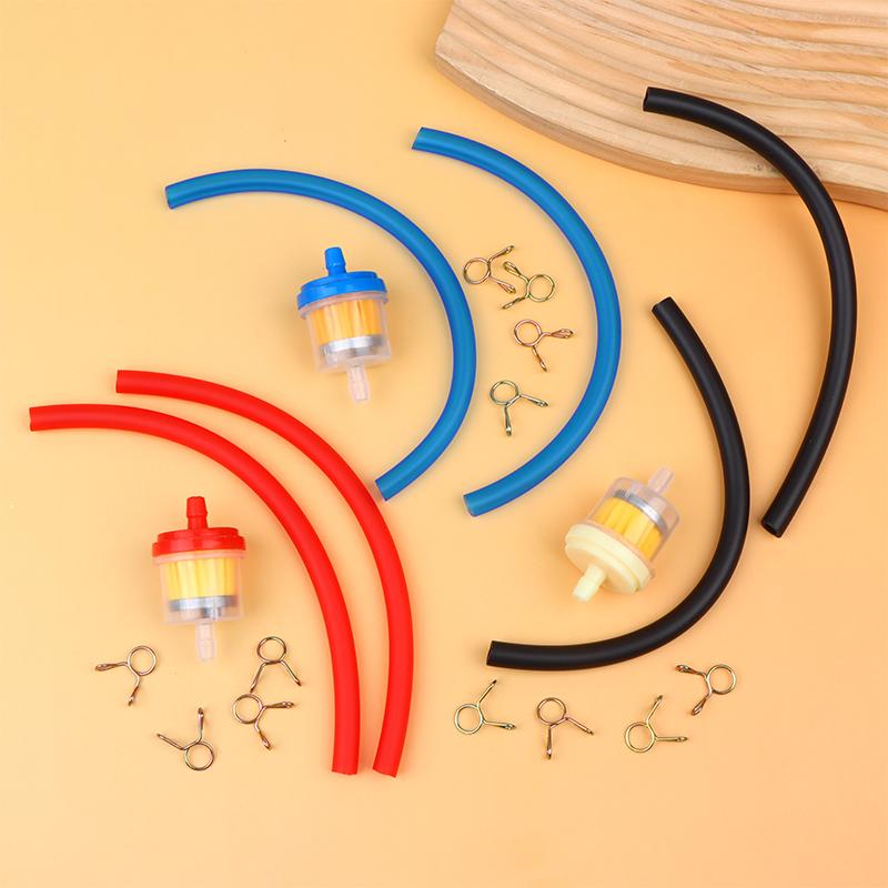 Motorcycle Universal Gas Fuel Filters And Fuel Pipe For 49cc 50cc 110cc 125cc Motocross Dirt Pit Bike Moped Scooter ATV Go Kart
