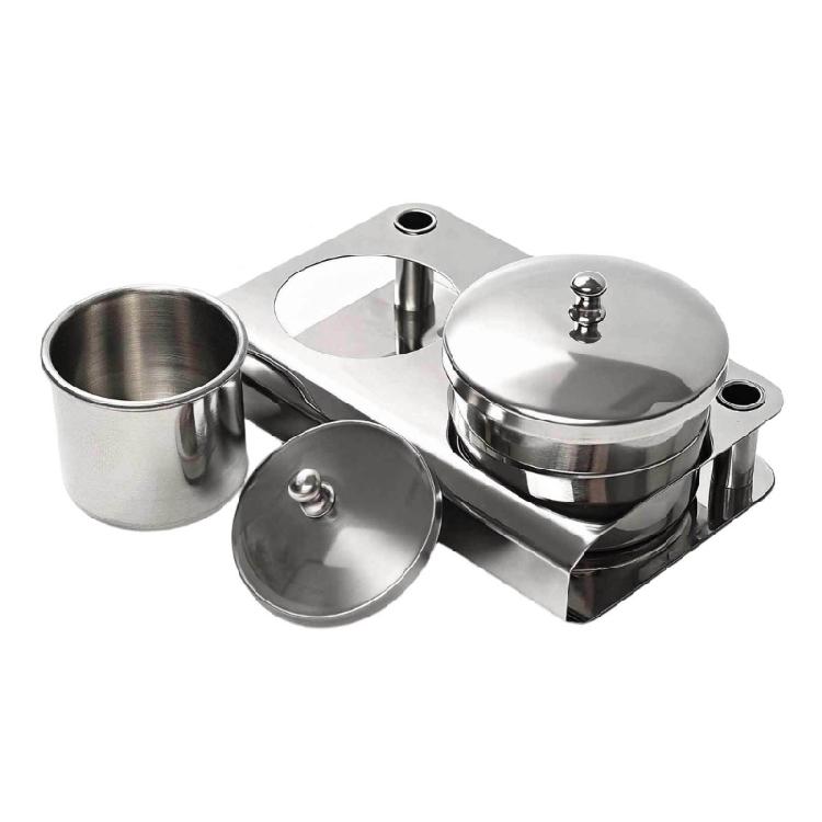 

2Pcs Essential Stainless Steel Nail Salon Set Brush Cup and Container and Secure Cover for Efficient Liquid Handling 1