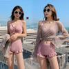 2025 Women's Three-Piece Split Swimsuit: Long-Sleeved, Sun-Protective, Sexy, Slim, Fairy-Inspired for Hot Springs.