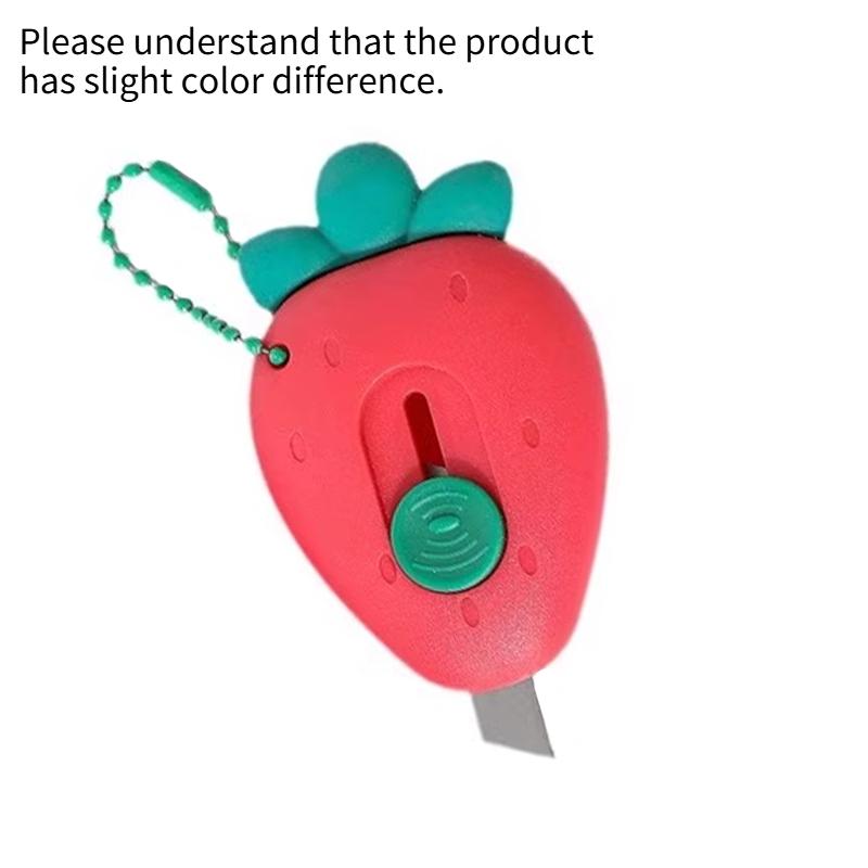 Portable mini art knife, cute fruit shaped hand account paper cutting knife, express gift unboxing knife, with chain accessories