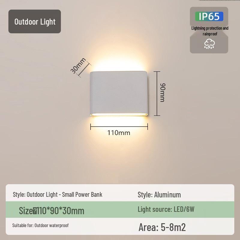 Ultra-Thin Waterproof Outdoor Wall Lamp - Long Strip Terrace & Courtyard Decorative Light