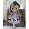 Rakulifey Blythe Outfit Set (Gray/Purple) - Includes Clothes, Dress, and Hair Accessory, Fits Obitsu 24 Dolls